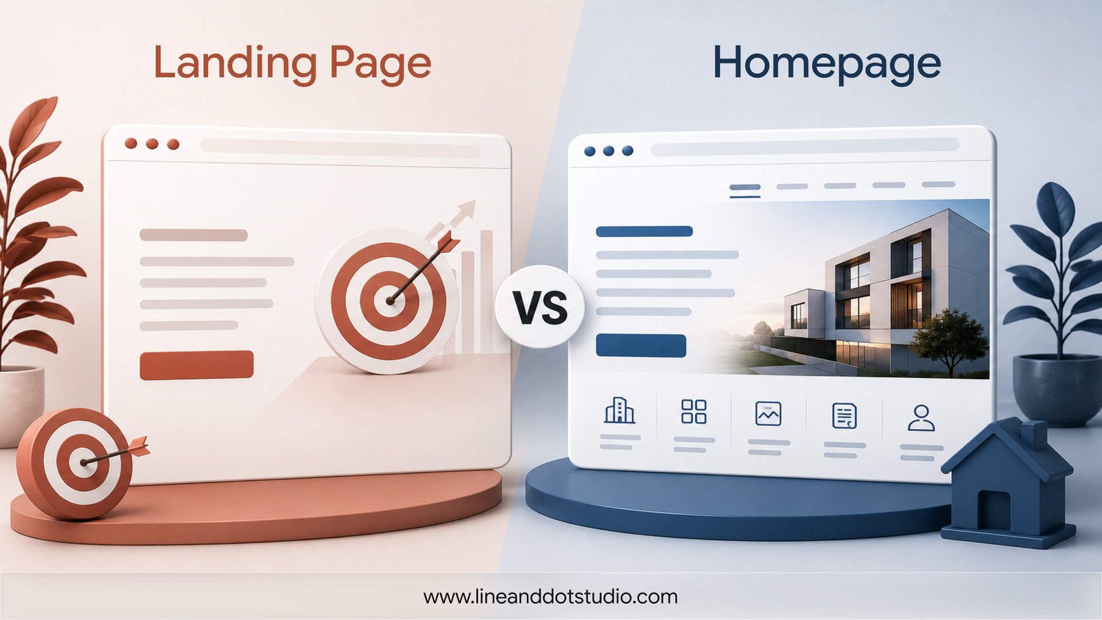 difference between landing page vs home page