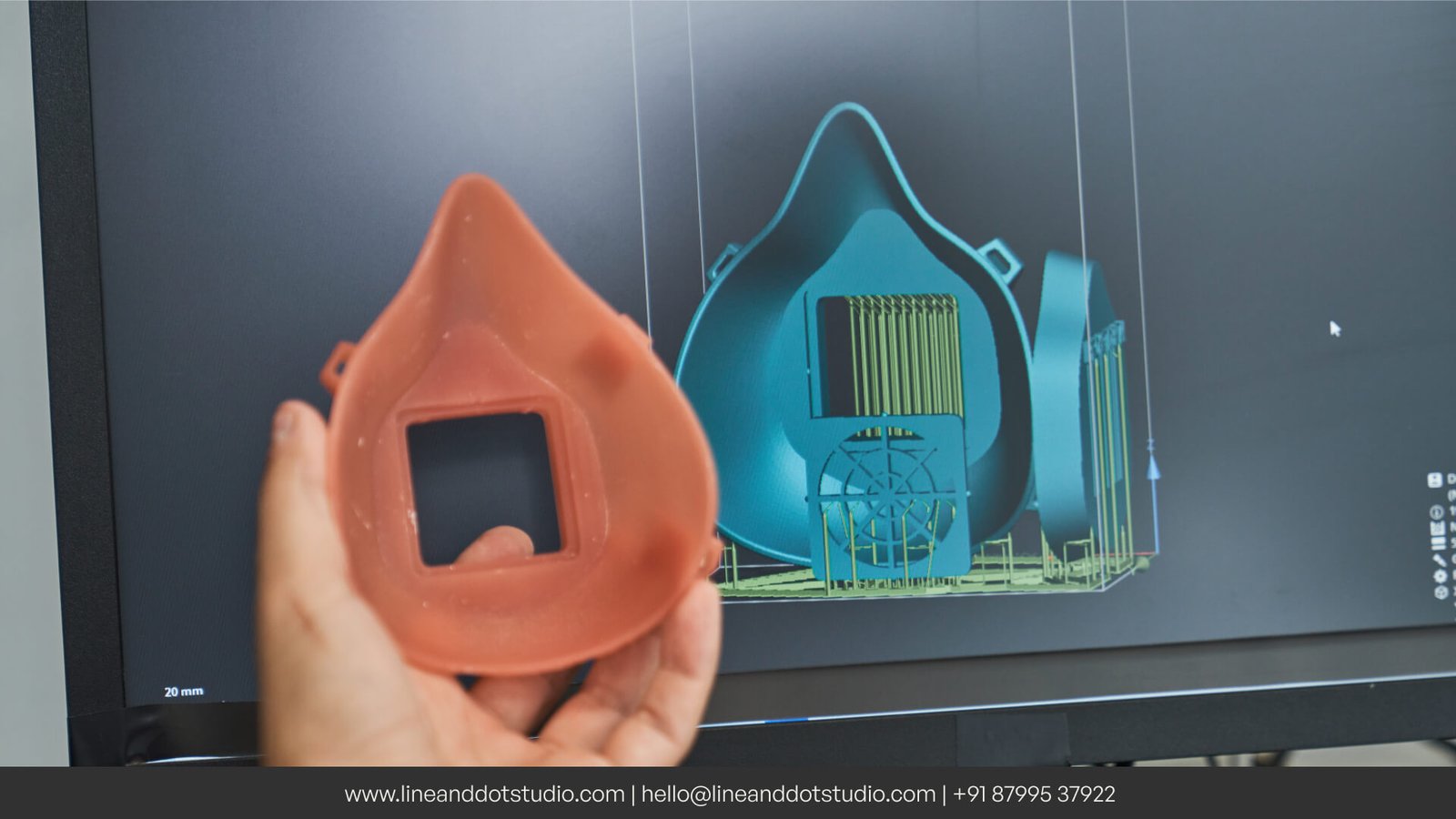 comparing design with 3d printed part