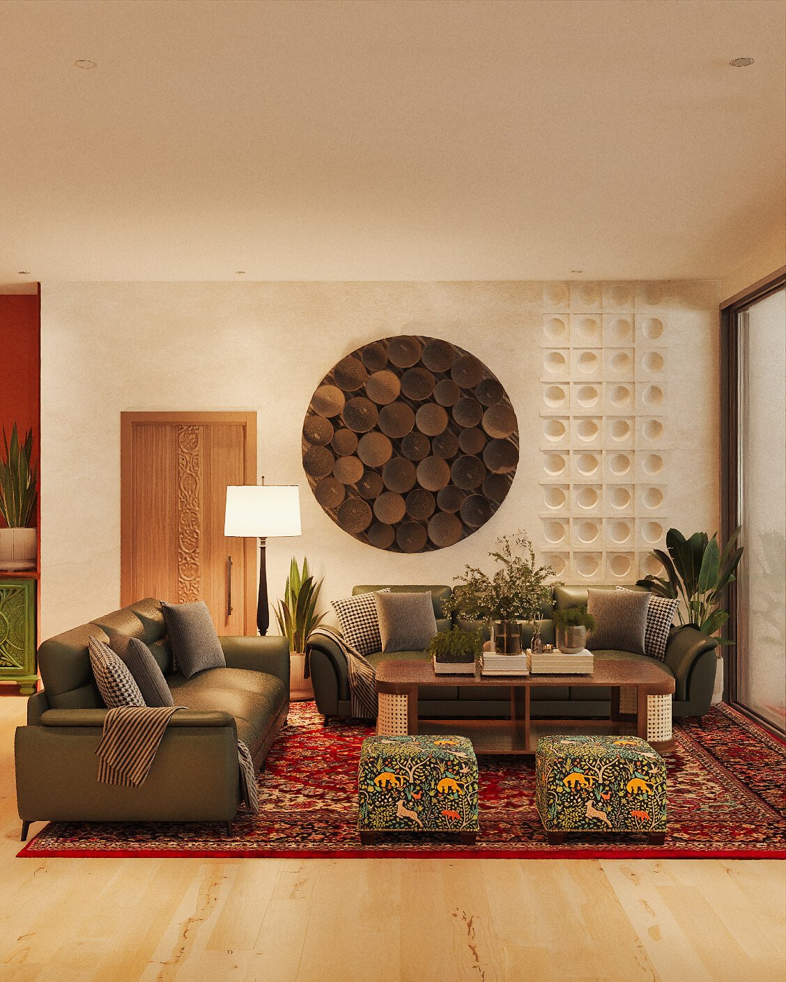 Free Spirit, the drawing room continuing the layered palette