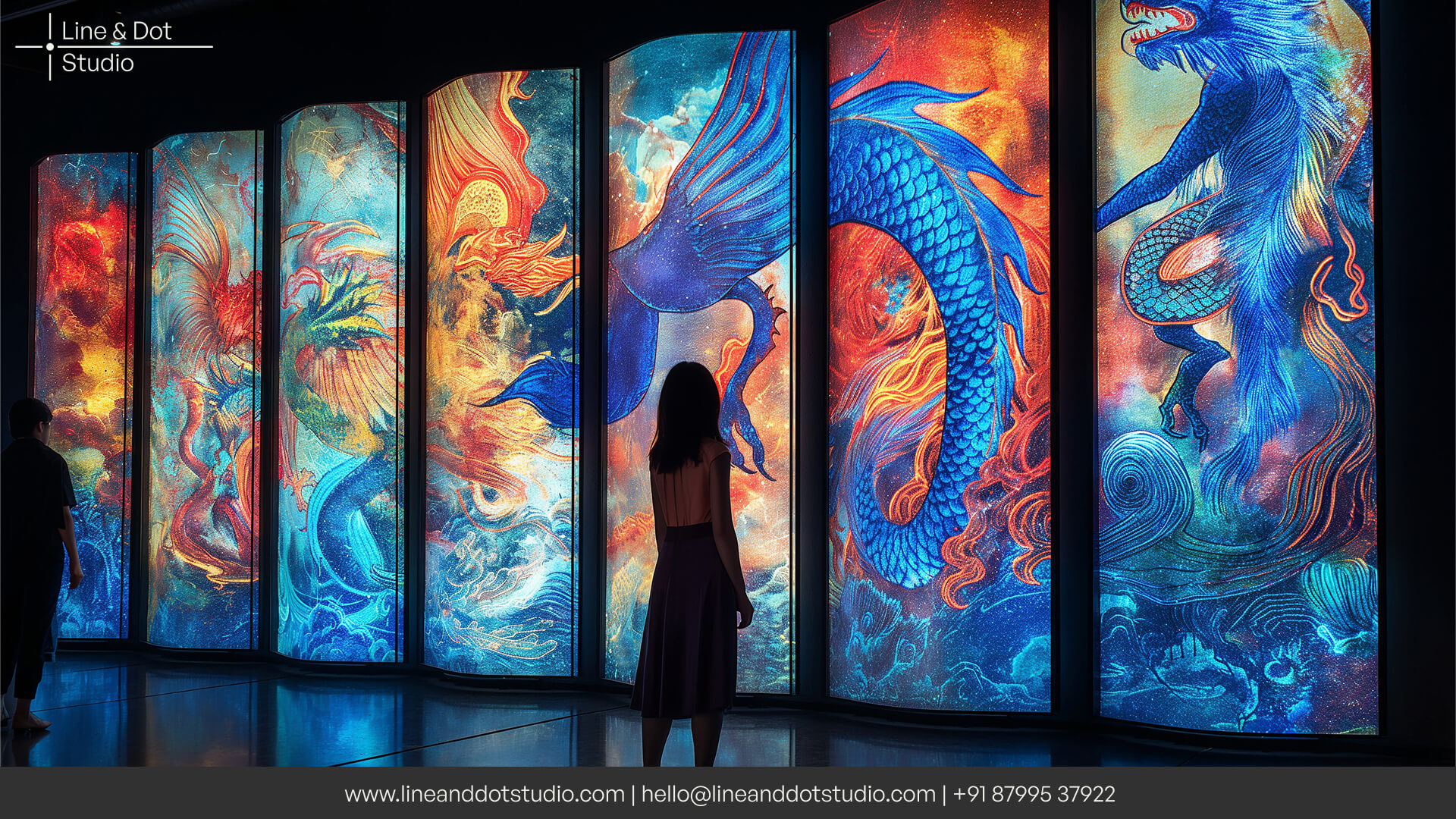 Interactive exhibition design combining LED and multi-sensory experiences